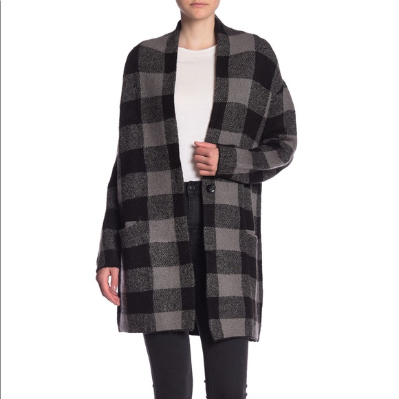 DEX NEW- Plaid Longline Cardigan